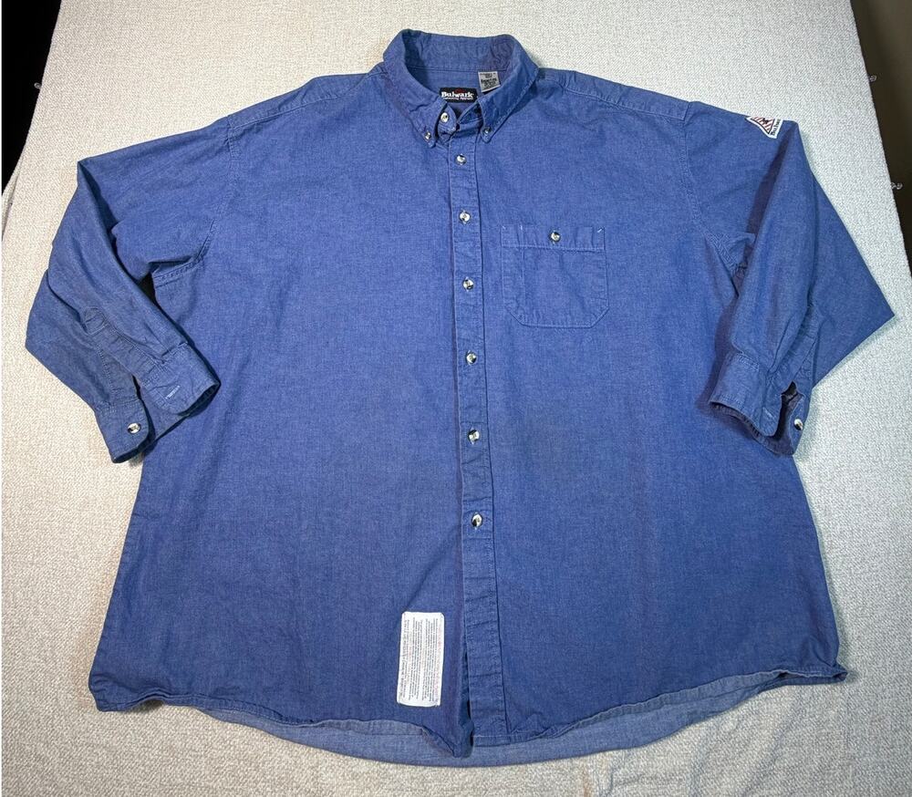Bulwark FR Men 3XL Denim Work Shirt Flame Resistant Long Sleeve Outdoor Workwear